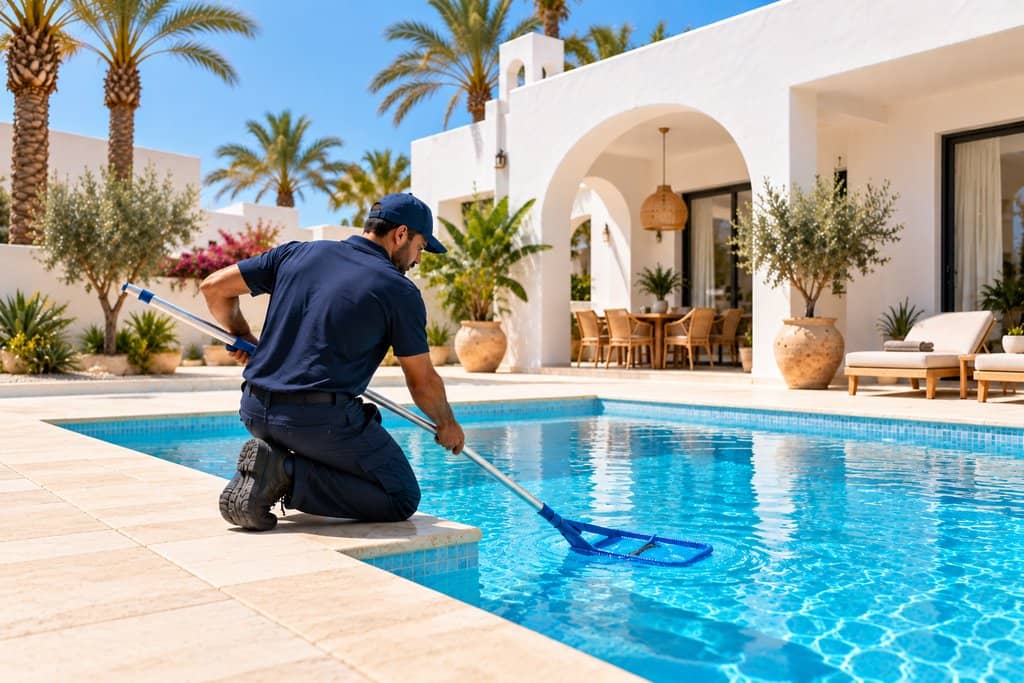 Entretien d’une piscine de villa à Mezraya, Djerba